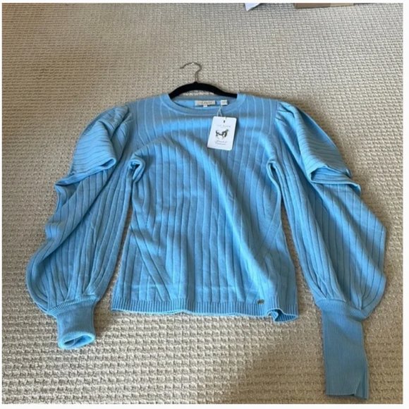 Ted Baker Bubless Extreme Sleeve Knit Sweater light blue size 1 nwt - Picture 8 of 13